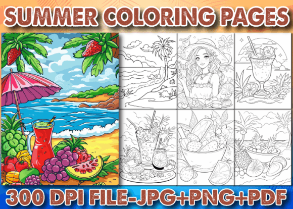 Download Sunny Summer Coloring Pages for Adults - Summer coloring pages for adults Collection