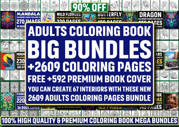 Download 2609 ADULTS COLORING PAGES MEGA BUNDLE - Adults coloring page Collection