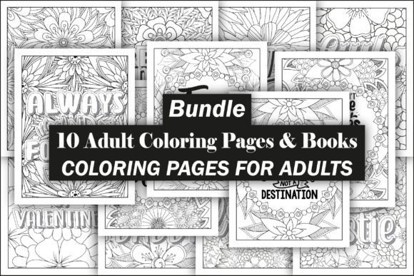 Download 10 Adults Coloring Pages &amp; Books Bundle - Adults coloring page Collection