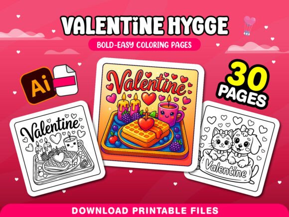 Download Valentine Hygge Adults Coloring Pages - Adults coloring page Collection