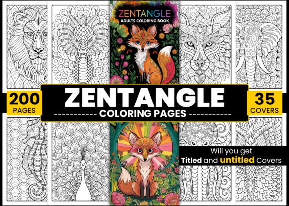 Download Zentangle Adults Coloring Pages Bundle - Adults coloring page Collection