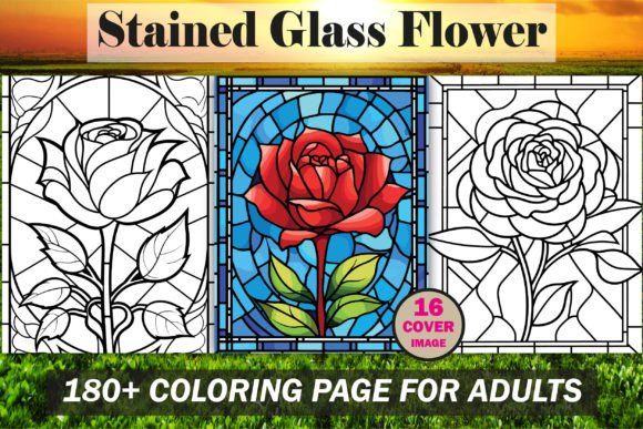 Download Stained Glass Flower Coloring Book - KDP - Stained glass flower coloring book Collection