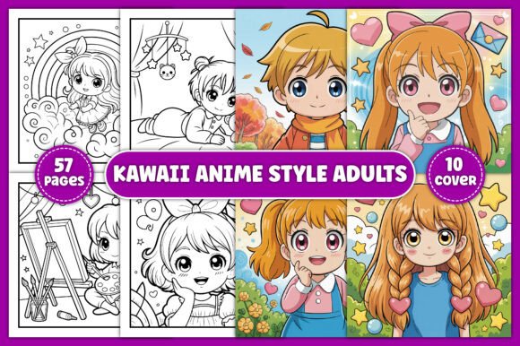 Download Kawaii Anime Style Adults Coloring Pages - Adults coloring page Collection