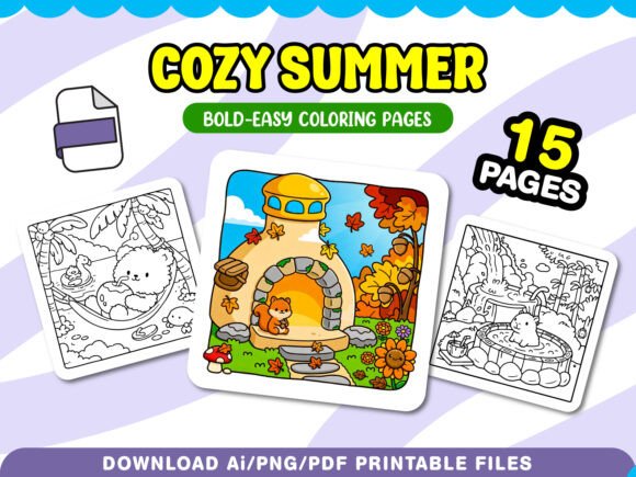 Download Cozy Summer Coloring Pages for Adults - Premium Resources